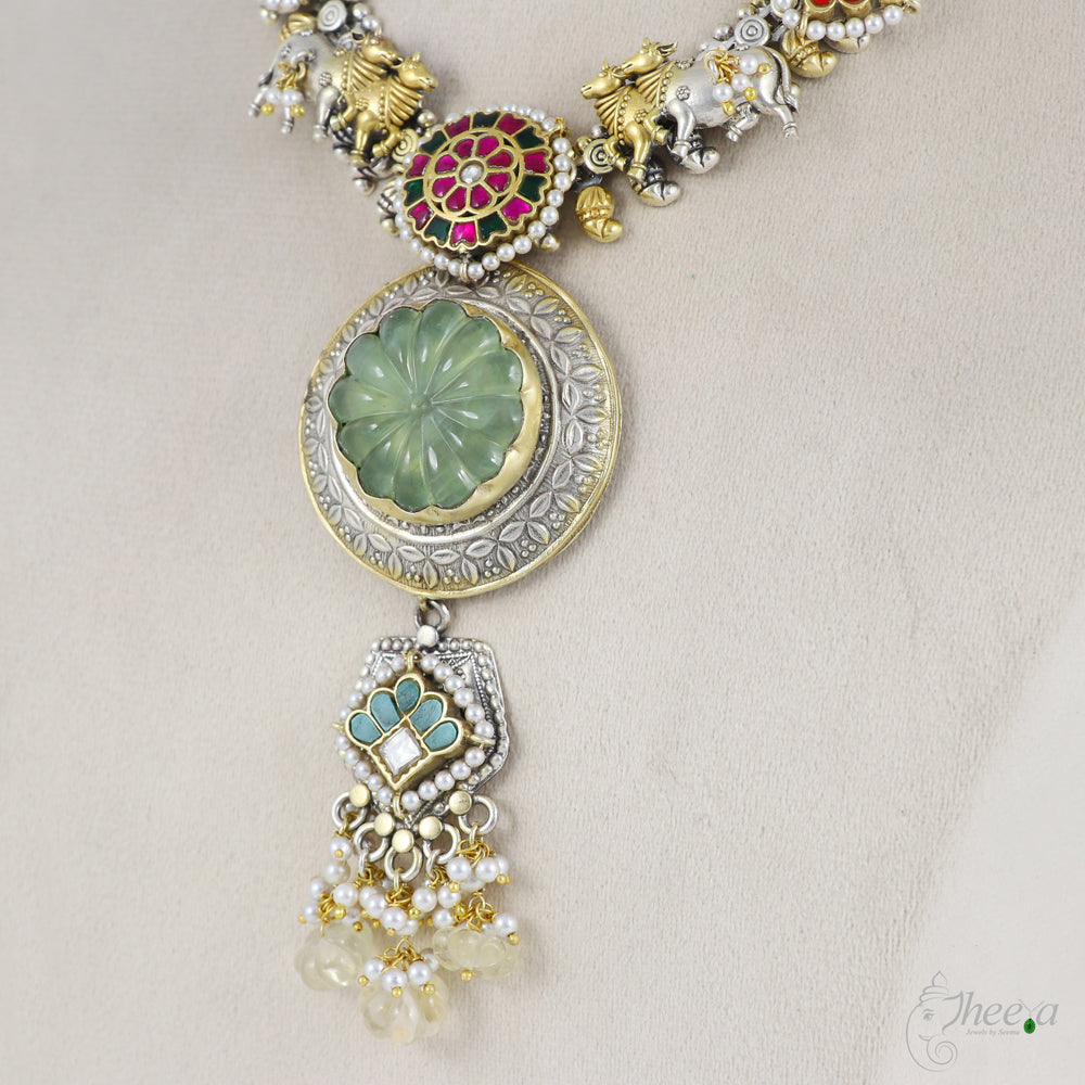 Fusion Necklace with Mint Green Pendant image 1
