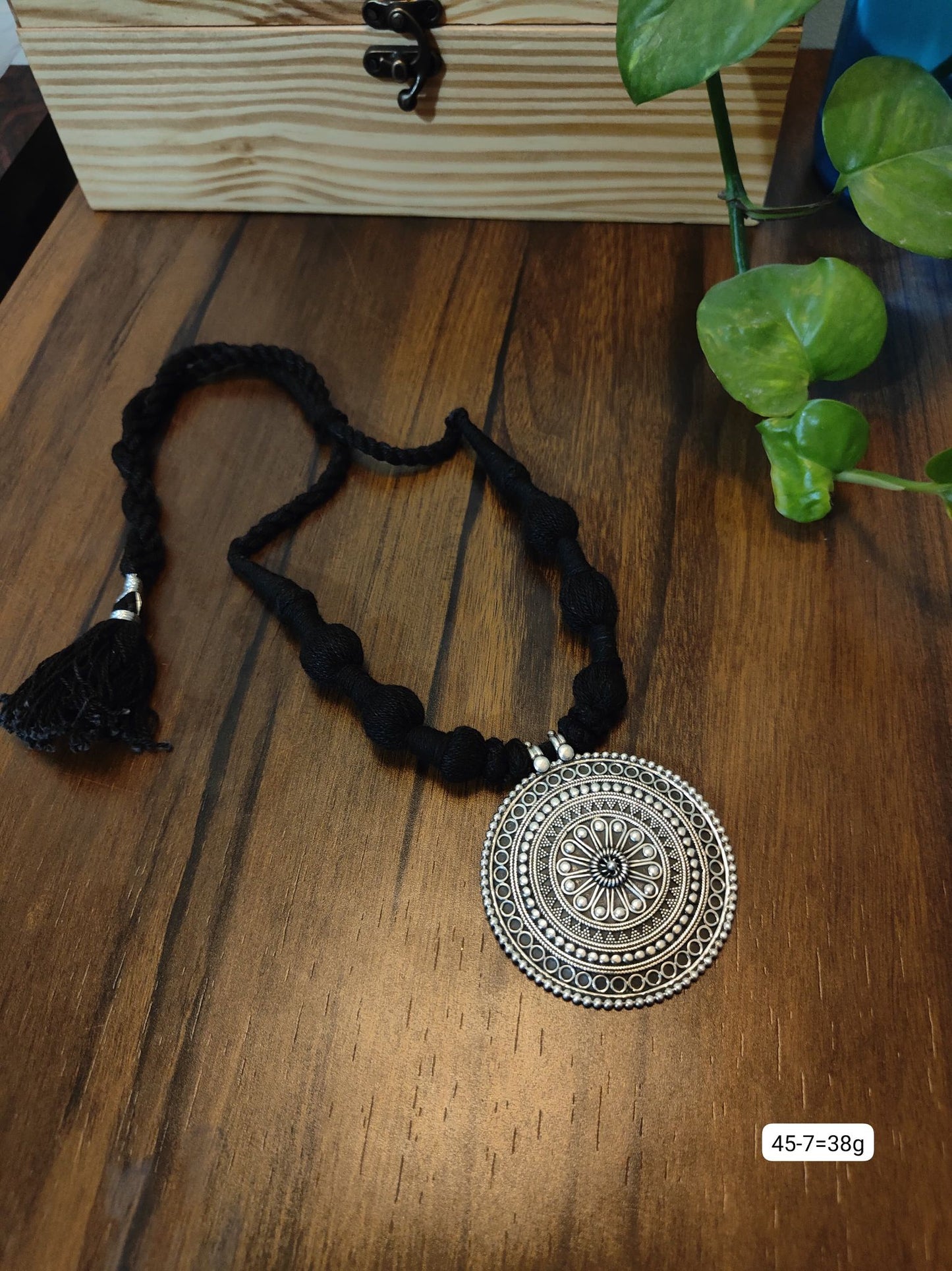 Dhaage Black Disc Necklace image 0