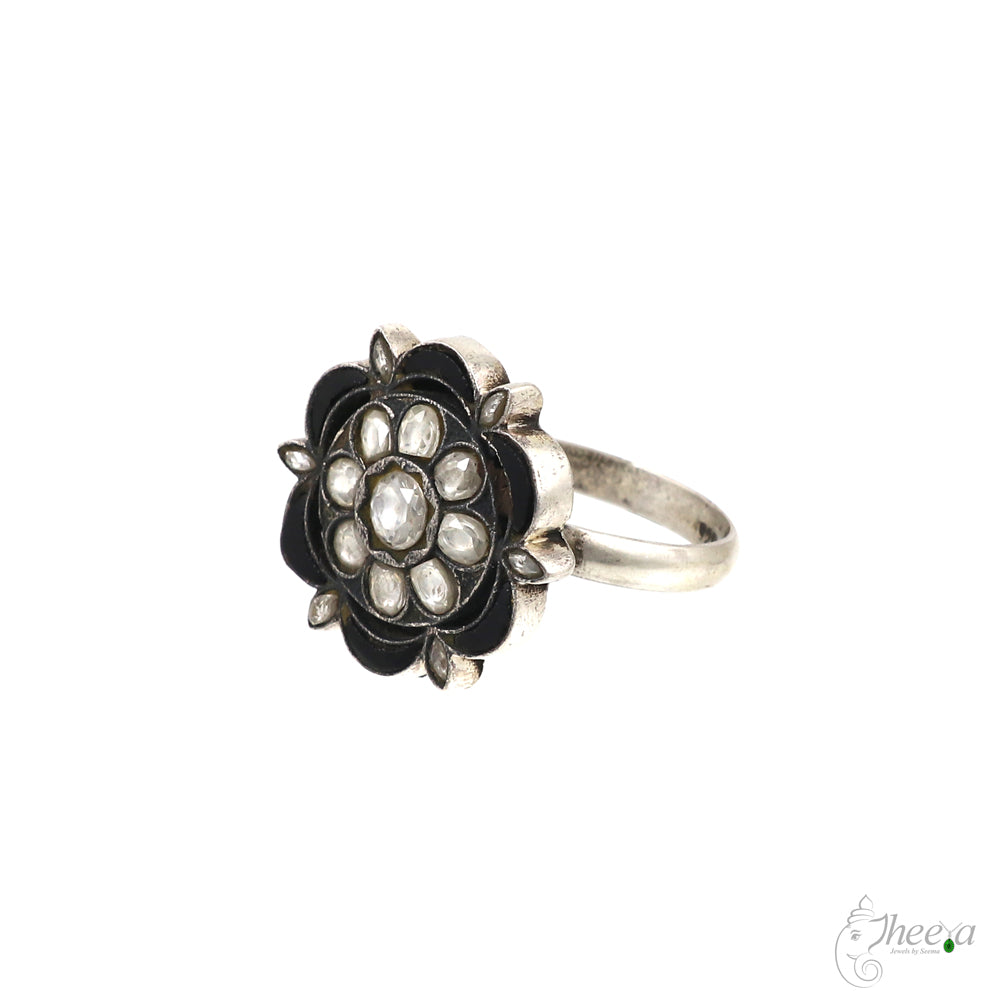 Black Kundan Ring image 1