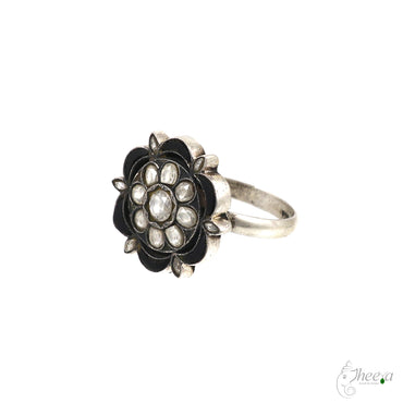 Black Kundan Ring image 1