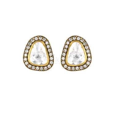 Moissanite with CZ cluster Studs image 1