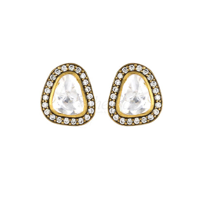 Moissanite with CZ cluster Studs image 1