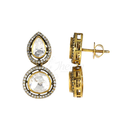 Moissanite Drop Earrings with CZ image 2