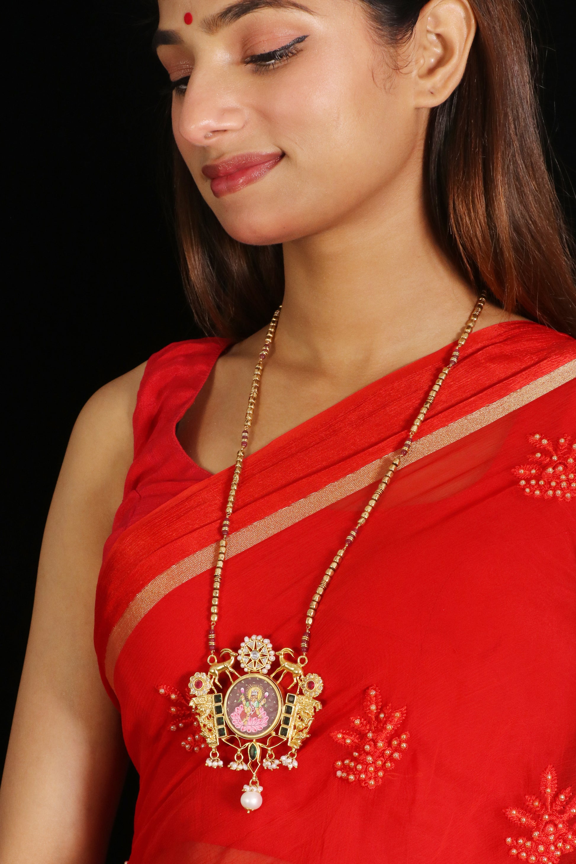 Riwaayat Handpainted Lakshmi pendant image 1