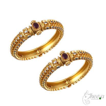 Ruby with White Stones Kangan Bangle image 1
