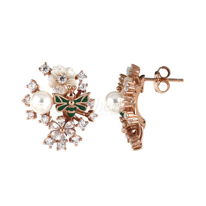 Floral MOP Honey Bee Earring image 3