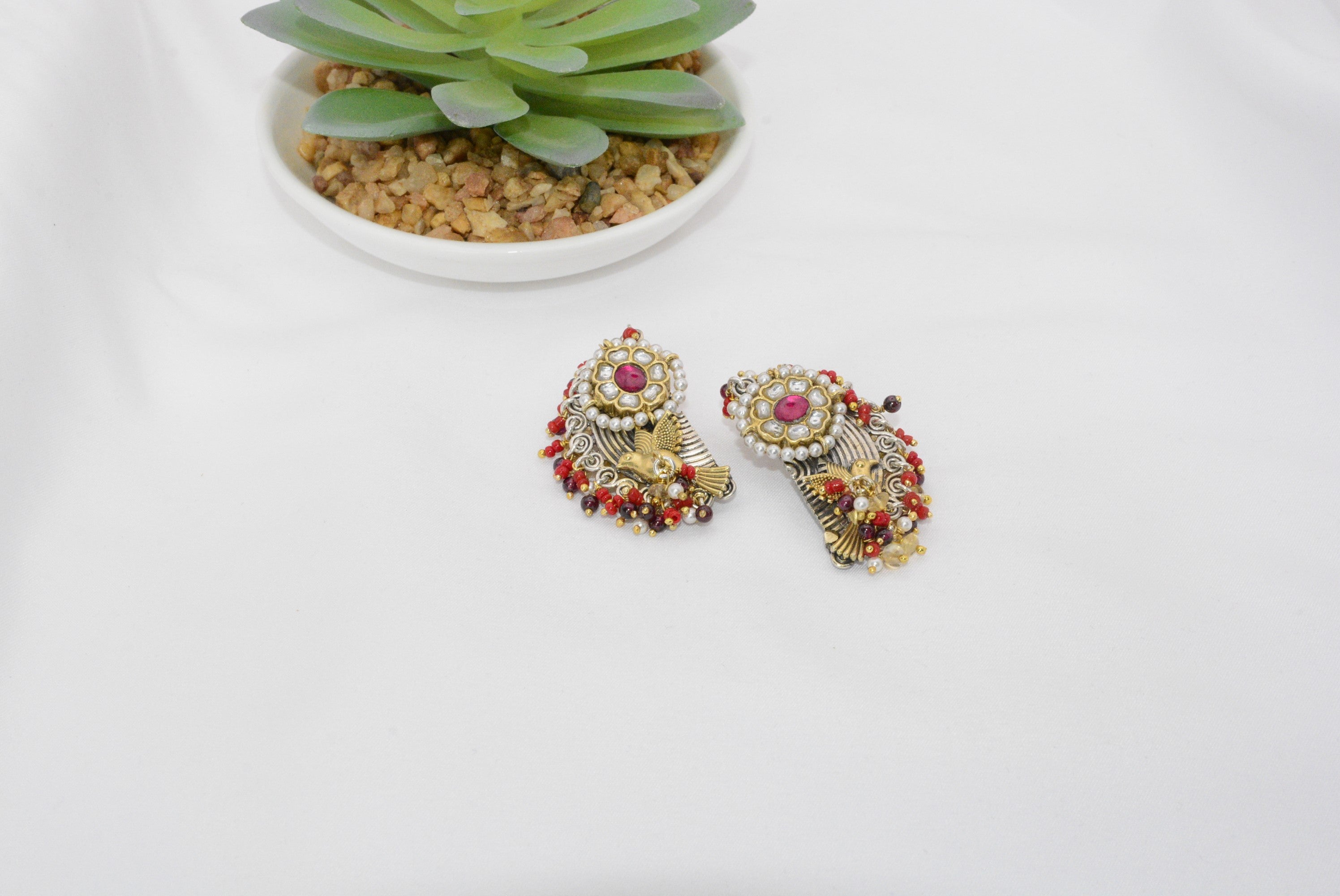 Kundan Ear Rings with Bird Motif image 0
