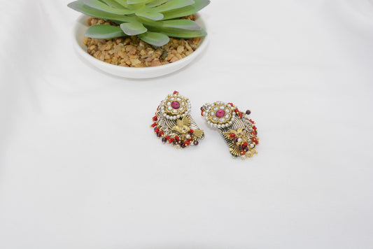 Kundan Ear Rings with Bird Motif image 0