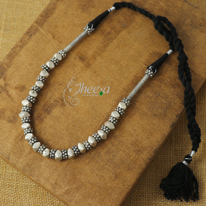Saadagi Silver Beads with Thread Necklace image 0