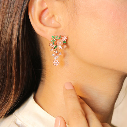 Pink MOP and Enamel Flowers and Butterfly image 1