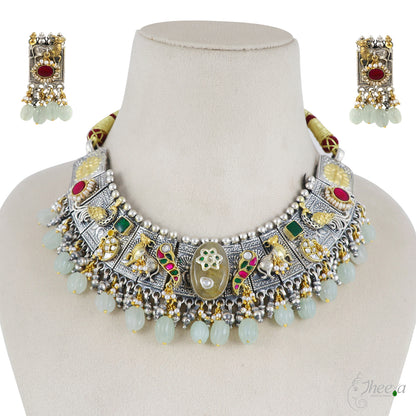 Fusion Necklace Set Lime green drops image 3