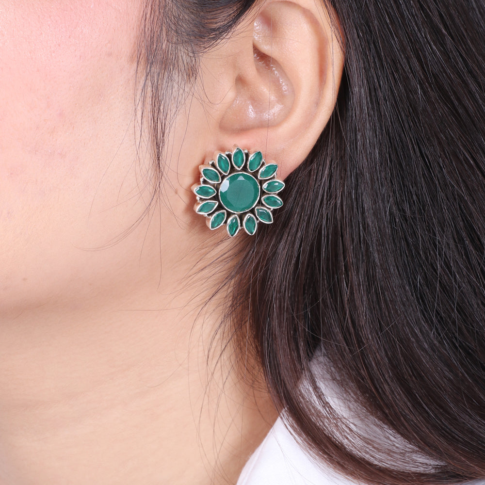 Green Stone Studs image 0