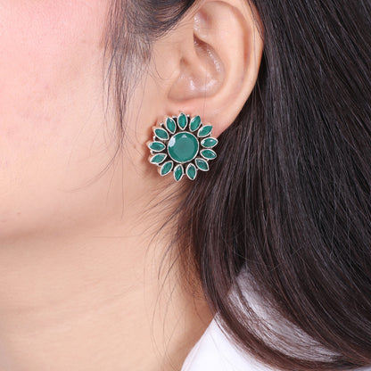 Green Stone Studs image 0