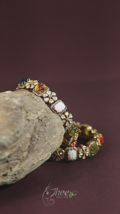 Ratnavalli Navratan Bangle Set