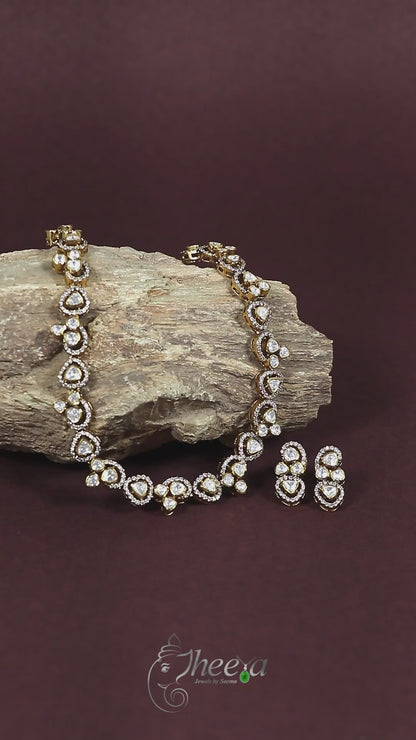 Ratnavalli Moissanite Necklace set