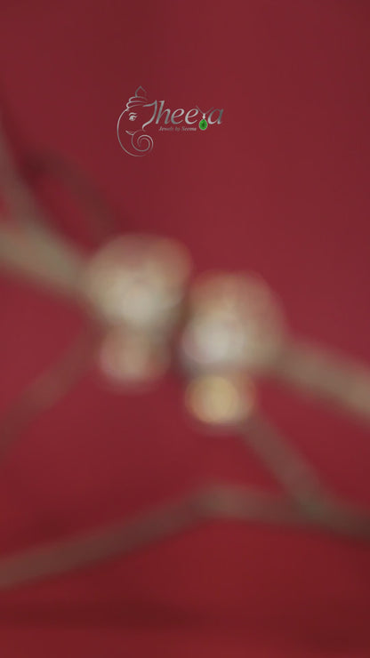 Ratnavali  Red peacock Jhumka with moissanaite