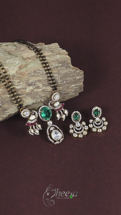Ratnavalli Balck Beads with Moissanite Set