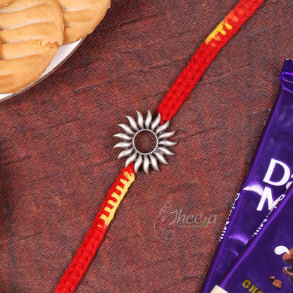Pure Silver Rakhi tied on a wrist for Raksha Bandhan celebrations